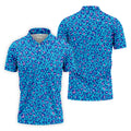 Blue Leopard Golf Tops For Men, Men Polo, Golf Gift For Men, Golfing Apparel