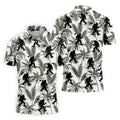 Funny Bigfoot Tropical Palm Leaves Golf Tops For Men, Custom Golf Polos, Golf Gift For Men