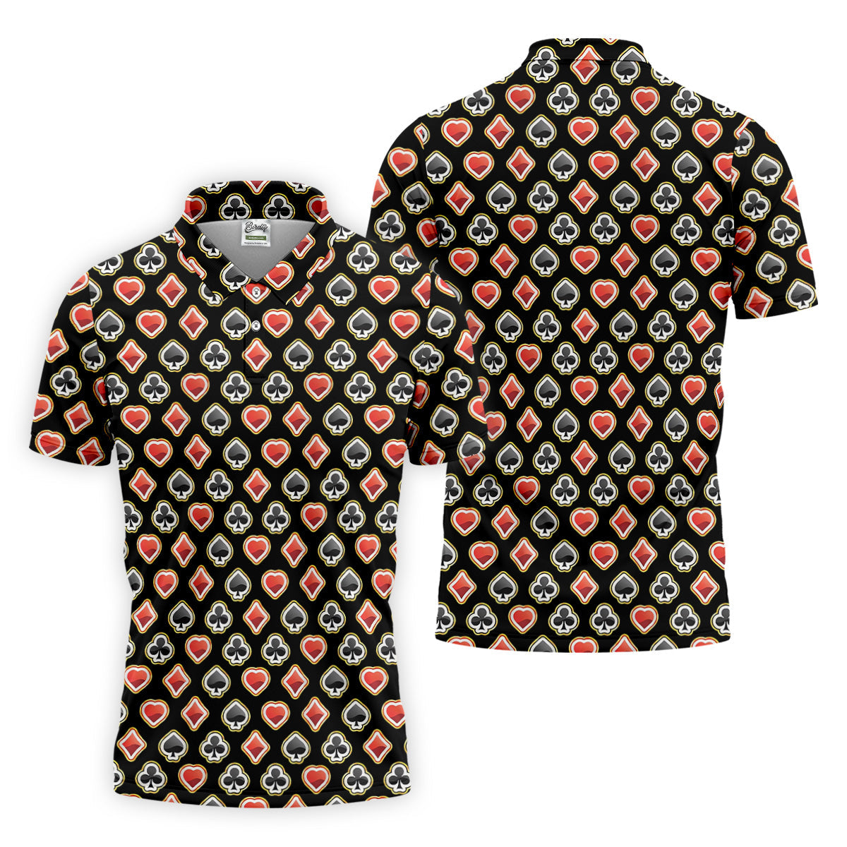 Playing Card Poker Golf Shirt, Fun Golf Shirts For Men, Polo Shirts For Men, Golfing Apparel