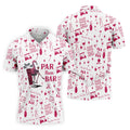 Swing Swear Drink Repeat Par Then Bar Flamingo Golf Shirt, Fun Men's Golf Polos, Polo Shirts For Men