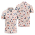 Boho Buffalo Skull Seamless Pattern Golf Tops For Men, Hawaiian Golf Shirts, Polo For Men