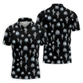 Desert Cactus Black And White Golf Tops For Men, Golf Gift For Men, Golf Shirts For Men