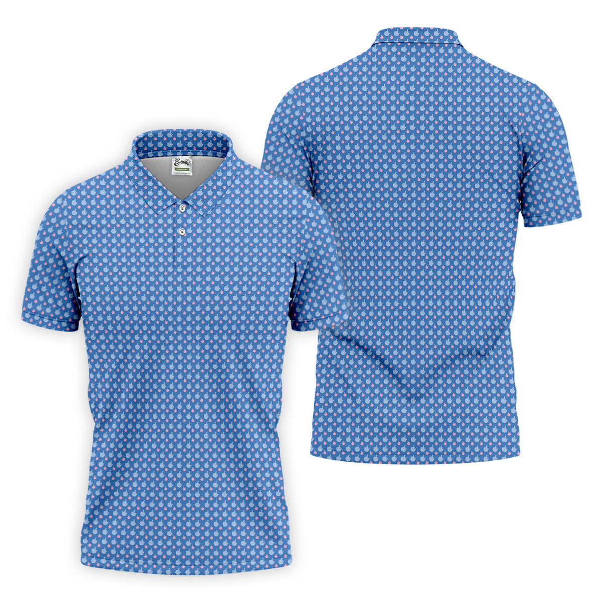 Dirty Finger Blue And Pink Fun Golf Shirts For Men, Cool Golf Gift, Golfing Apparel, Polo For Men