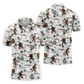 Funny Sasquatch Tropical Golf Shirts, Men's Funny Golf Shirts, Golfing Apparel, Polo For Men