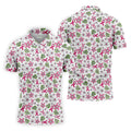 Breast Cancer Awareness Ribbon Flower Men Shirt, Cancer Awareness Shirt, Polo Shirts For Men