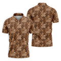 Snake Cactus Seamless Pattern Golf Tops For Men, Hawaiian Golf Shirts, Long Sleeve Polo