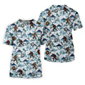 Funny Bigfoot Tropical Golf Shirts, Men's Funny Golf Shirts, Golfing Apparel, Polo For Men