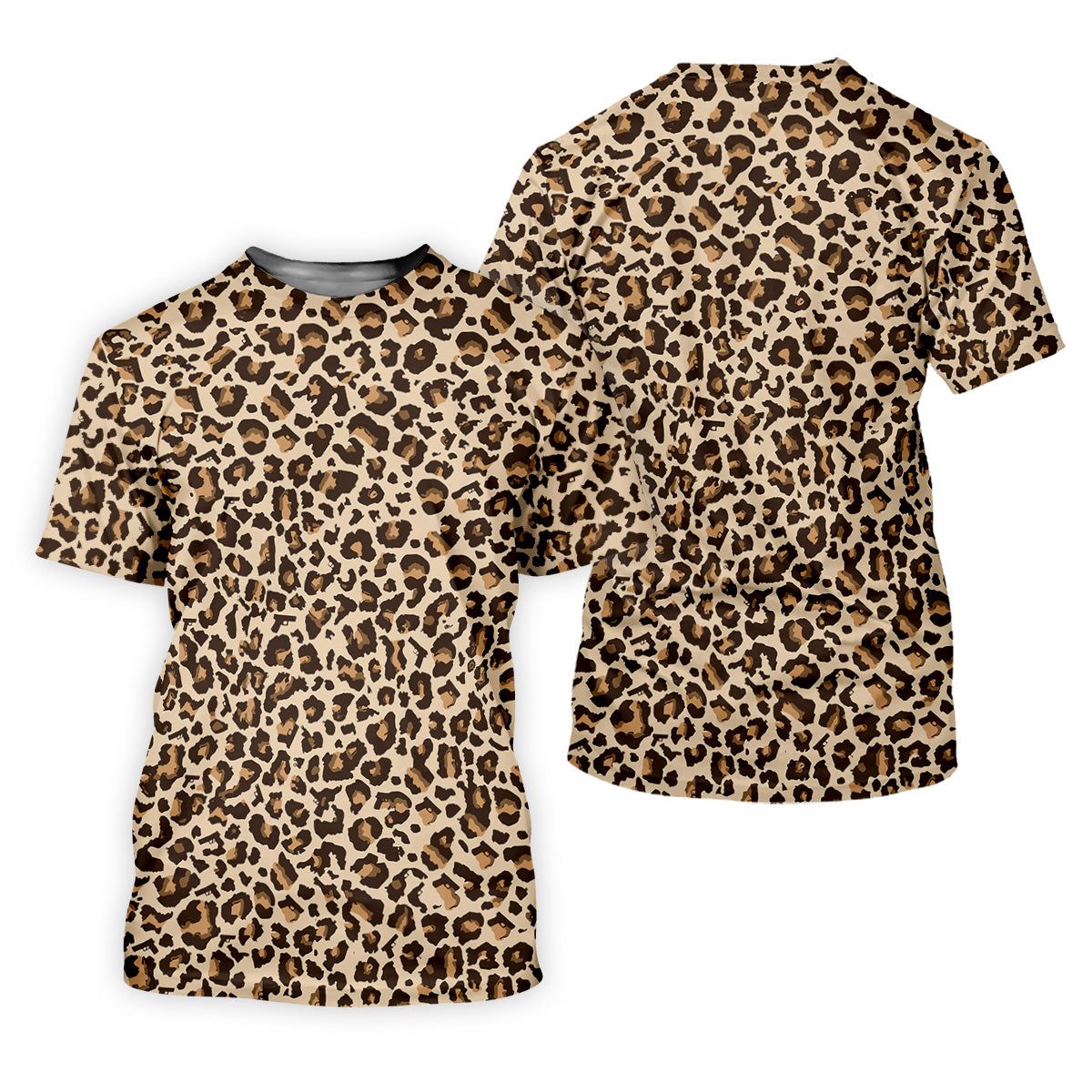 Brown Leopard Golf Tops For Men, Golf Gift For Men, Golf Shirts For Men, Golfing Apparel