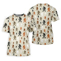 Bigfoot Silhouette Pattern Fun Women's Golf Shirts, Unique Gift For Golfer, Ladies Golf Polos