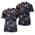Funny Neon Cat Alien Mushroom Golf Tops For Men, Cute Golf Outfit, Polo Shirts For Men, Golfing Apparel
