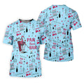 Pink And Blue Par Then Bar Flamingo Golf Shirt, Fun Women's Golf Shirts, Ladies Golf Polos