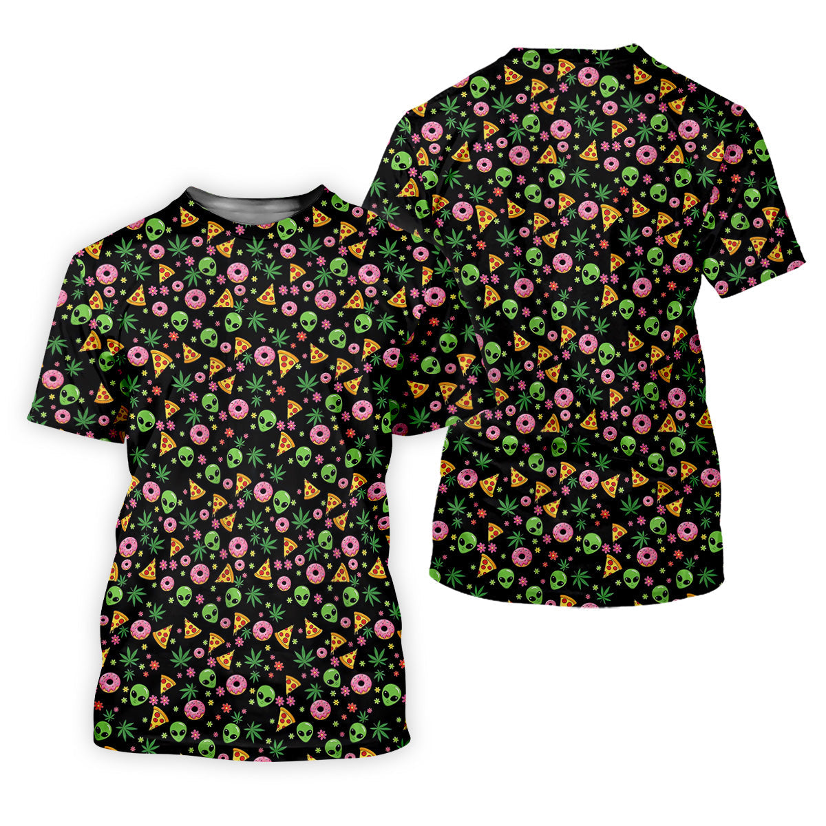 Dope Alien Pizza Leaves Golf Shirt, Fun Golf Shirts For Men, Polo Shirts For Men, Golfing Apparel