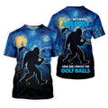 Not All Who Wander Are Lost Starry Night Shirt, Sasquatch Golf Shirt, Golf Tops For Men, Golf Gift For Men