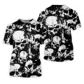 Skulls Splatter Black Grunge Womens Golf Shirts, Ladies Golf Polos, Cool Golf Gift, Golfing Apparel