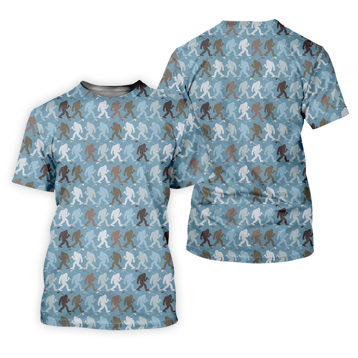Bigfoot Silhouette Pattern Fun Golf Shirts For Men, Unique Gift For Golfer, Men's Golf Polo