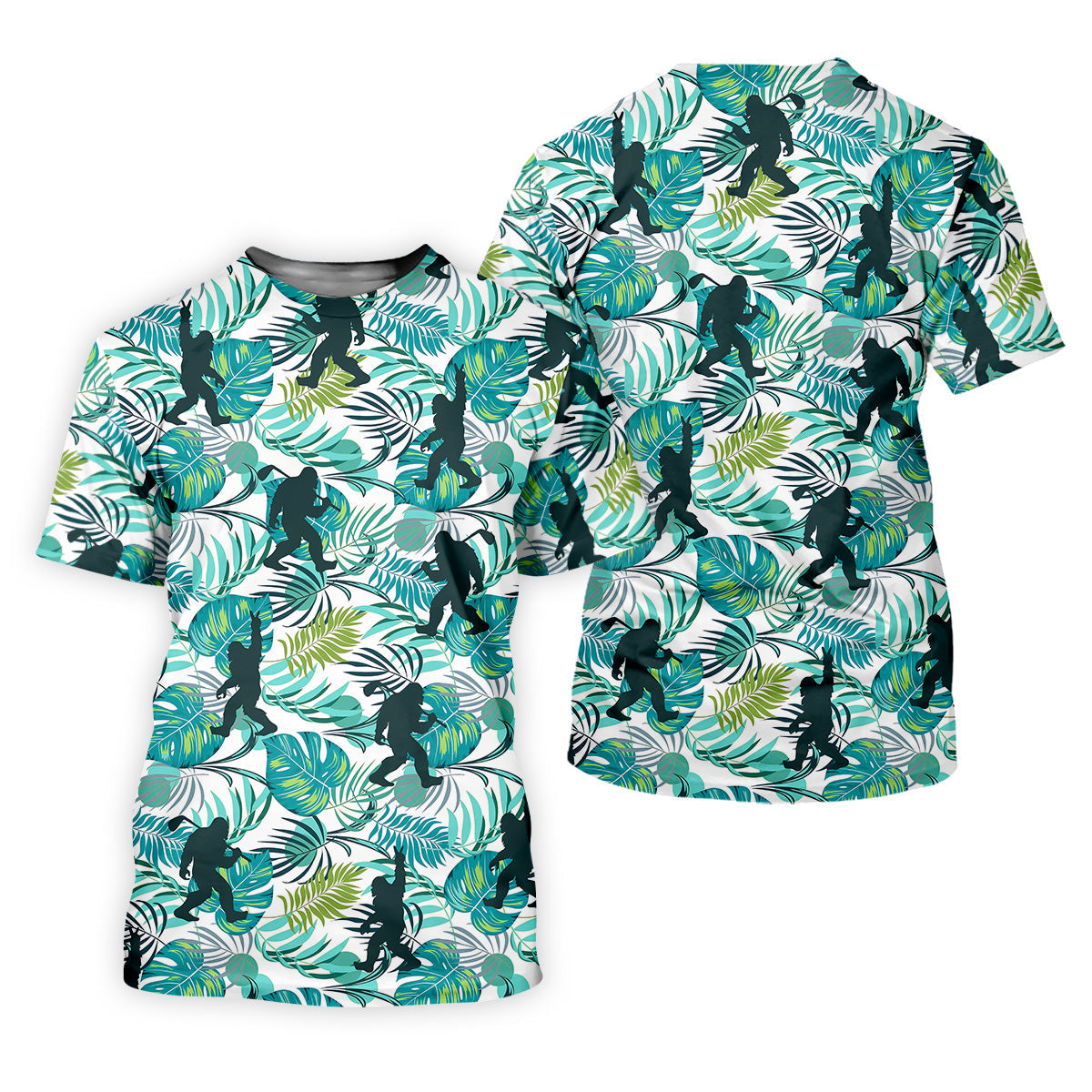 Tropical Green Bigfoot Golf Shirt, Golf Tops For Men, Custom Golf Polos, Golf Gift For Men