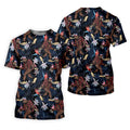 Abstract Floral Pattern Funny Bigfoot Shirt, Womens Sleeveless Polo, Ladies Golf Shirts