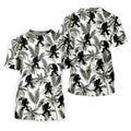 Funny Bigfoot Tropical Palm Leaves Golf Shirt For Women, Ladies Sleeveless Polo, Ladies Golf Shirts