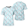 Tropical Flamingo Blue Golf Shirt, Short Sleeve Button Down, Men Polo, Golf Gift For Men
