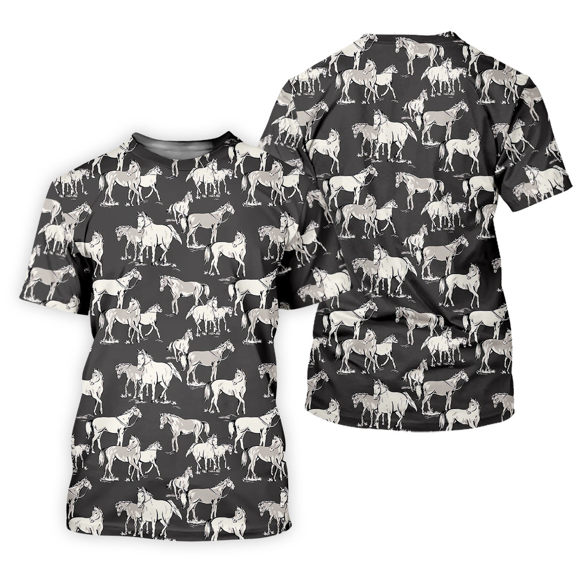 Wild Horse Seamless Pattern Golf Tops For Men, Hawaiian Golf Shirts, Polo For Men