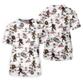White Funny Sasquatch Tropical Golf Shirts, Fun Men's Golf Polos, Hawaiian Golf Shirts, Golfing Apparel