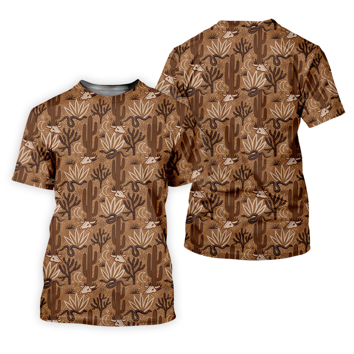 Snake Cactus Seamless Pattern Golf Tops For Men, Hawaiian Golf Shirts, Long Sleeve Polo
