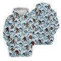 Funny Bigfoot Tropical Golf Shirts, Men's Funny Golf Shirts, Golfing Apparel, Polo For Men