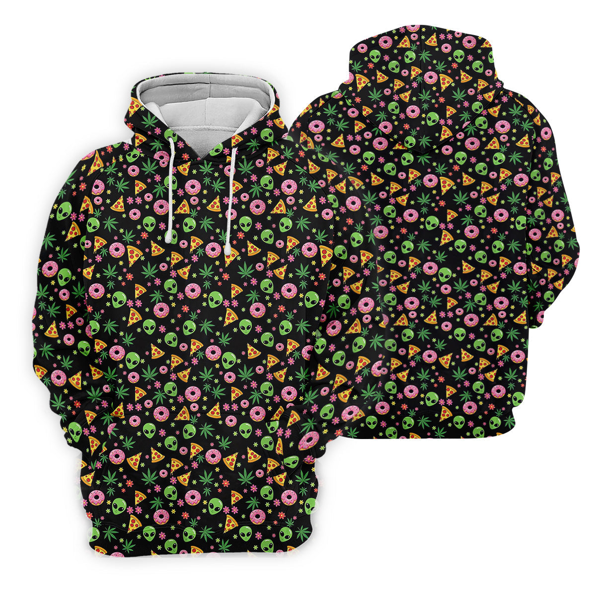 Dope Alien Pizza Leaves Golf Shirt, Fun Golf Shirts For Men, Polo Shirts For Men, Golfing Apparel