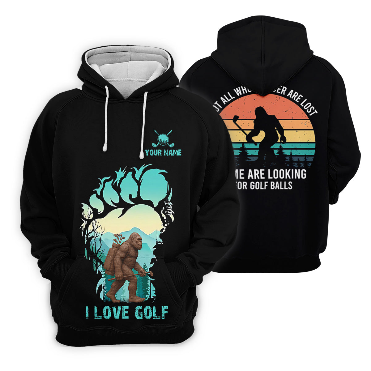 Not All Who Wander Are Lost Bigfoot Custom Golf Shirt, Polo Shirts For Men, Golfing Apparel