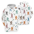 Colorful Bigfoot Silhouette Pattern Fun Women's Golf Shirts, Unique Gift For Golfer, Ladies Golf Polos