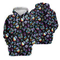 Funny Neon Cat Alien Mushroom Golf Tops For Men, Polo Shirts For Men, Golfing Apparel