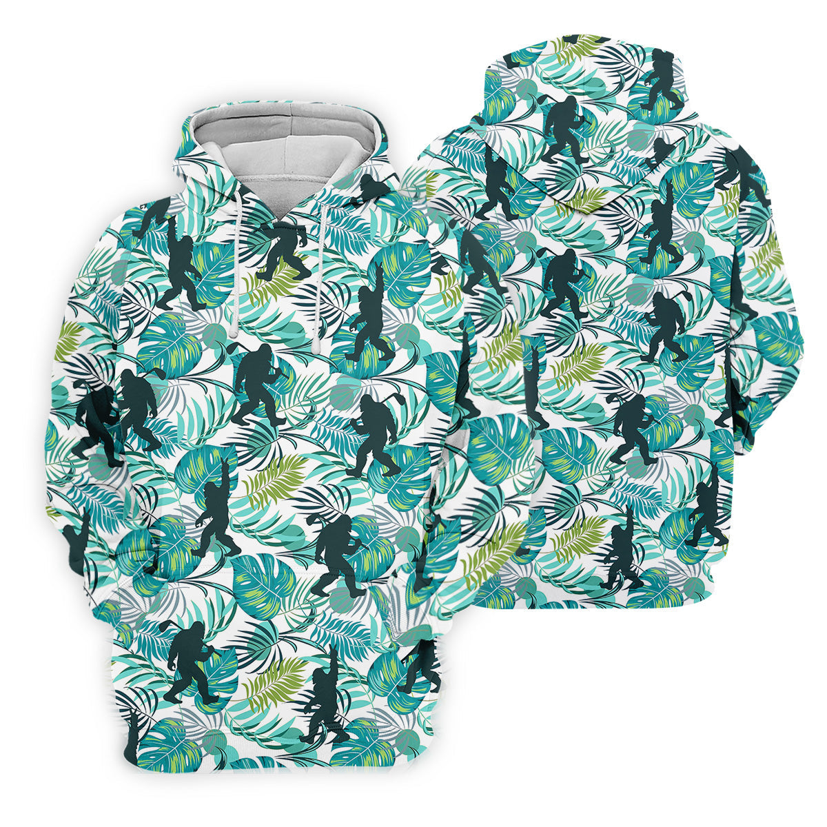 Tropical Green Bigfoot Golf Shirt, Golf Tops For Men, Custom Golf Polos, Golf Gift For Men