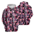 Tropical Flamingo Purple Golf Shirt, Golf Tops For Men, Polo Shirts For Men, Golfing Apparel