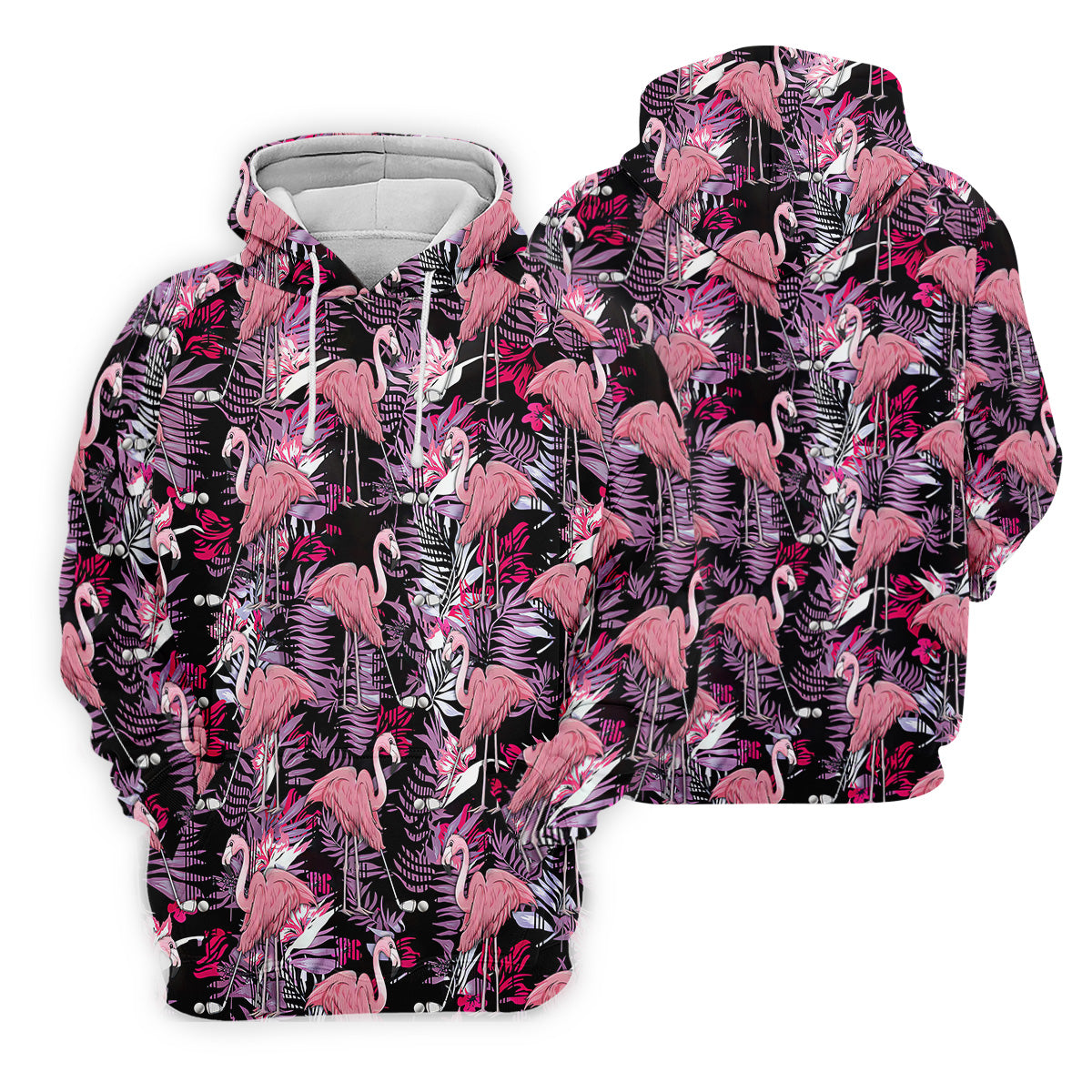 Tropical Flamingo Purple Golf Shirt, Golf Tops For Men, Polo Shirts For Men, Golfing Apparel