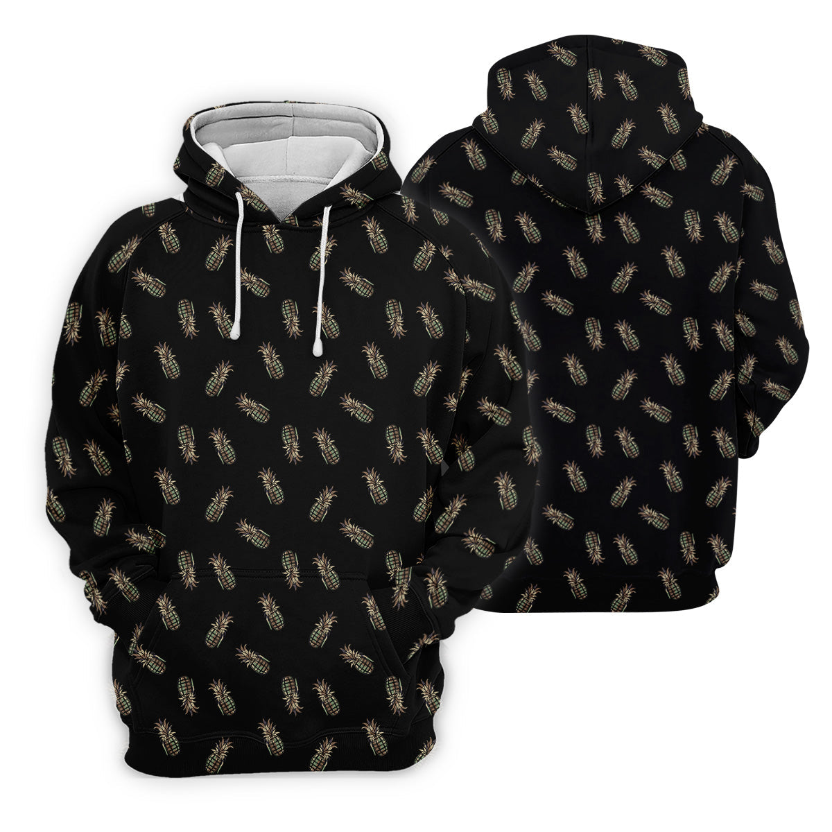 Pineapple Grenade Black Grey Golf Tops For Men, Men Polo, Golf Gift For Men, Golfing Apparel