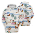 Cute Dachshund Tropical Golf Shirts, Fun Women's Golf Shirts, Ladies Golf Tops, Gifts For Dog Lovers