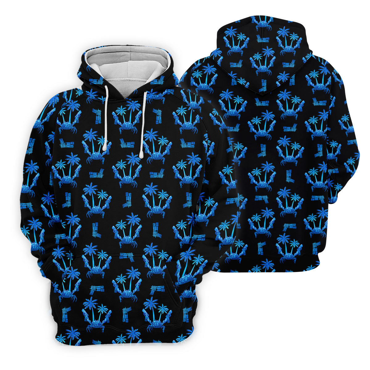 The Blue Crab Tropical Golf Shirts, Black Golf Shirt, Golf Gift For Men, Golf Shirts For Men