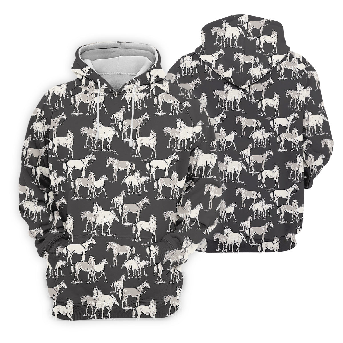 Wild Horse Seamless Pattern Golf Tops For Men, Hawaiian Golf Shirts, Polo For Men