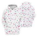 Flamingo Tropical White Polo Shirt Mens, Summer Polo Shirts, Unique Gift For Golfer
