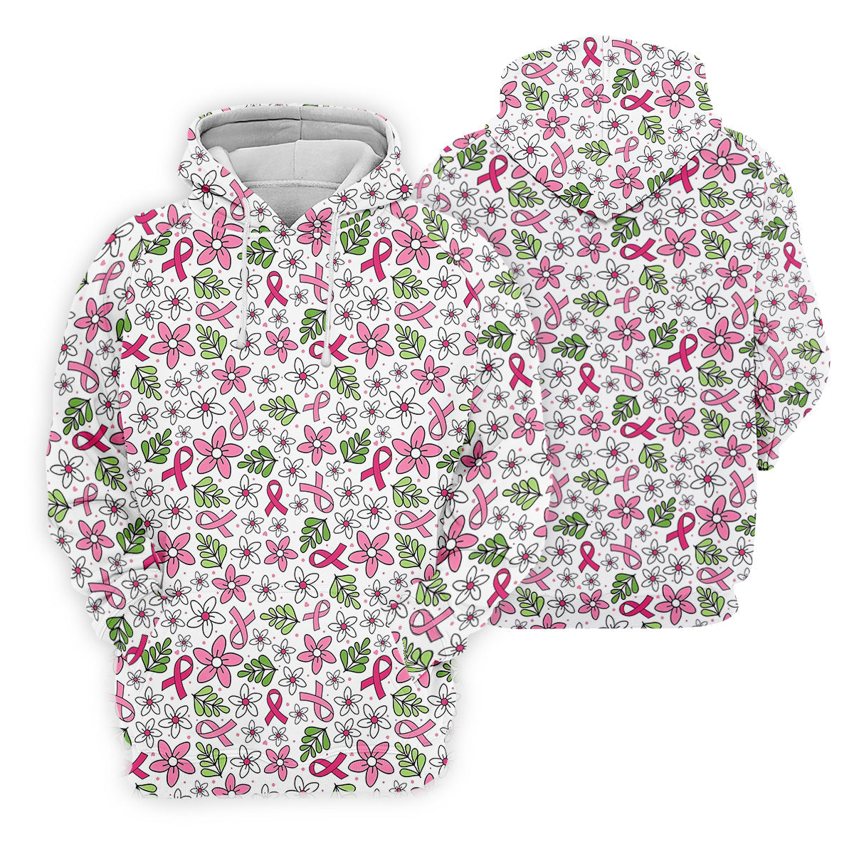 Breast Cancer Awareness Ribbon Flower Men Shirt, Cancer Awareness Shirt, Polo Shirts For Men