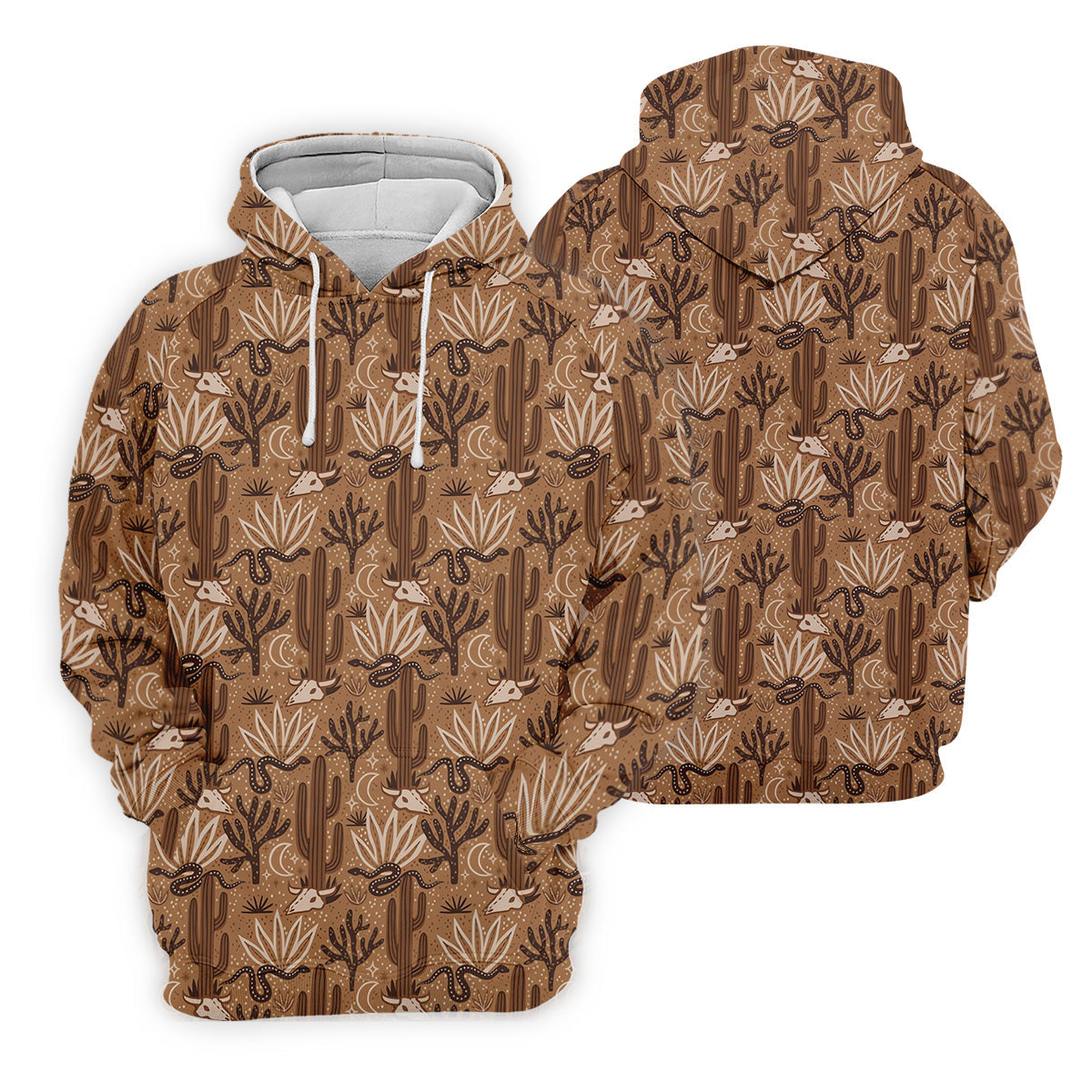 Snake Cactus Seamless Pattern Golf Tops For Men, Hawaiian Golf Shirts, Long Sleeve Polo