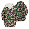 Skull Golf Shirt, Day Of The Dead Shirt, Mexican Floral Shirt, Men Polo, Unique Gift For Golfer
