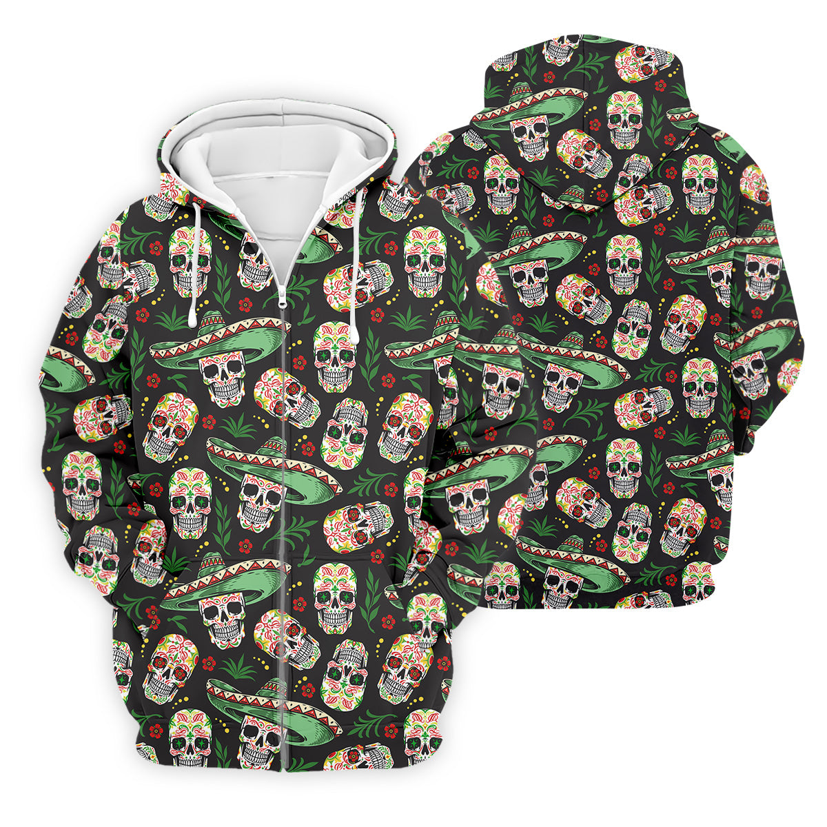 Skull Golf Shirt, Day Of The Dead Shirt, Mexican Floral Shirt, Men Polo, Unique Gift For Golfer