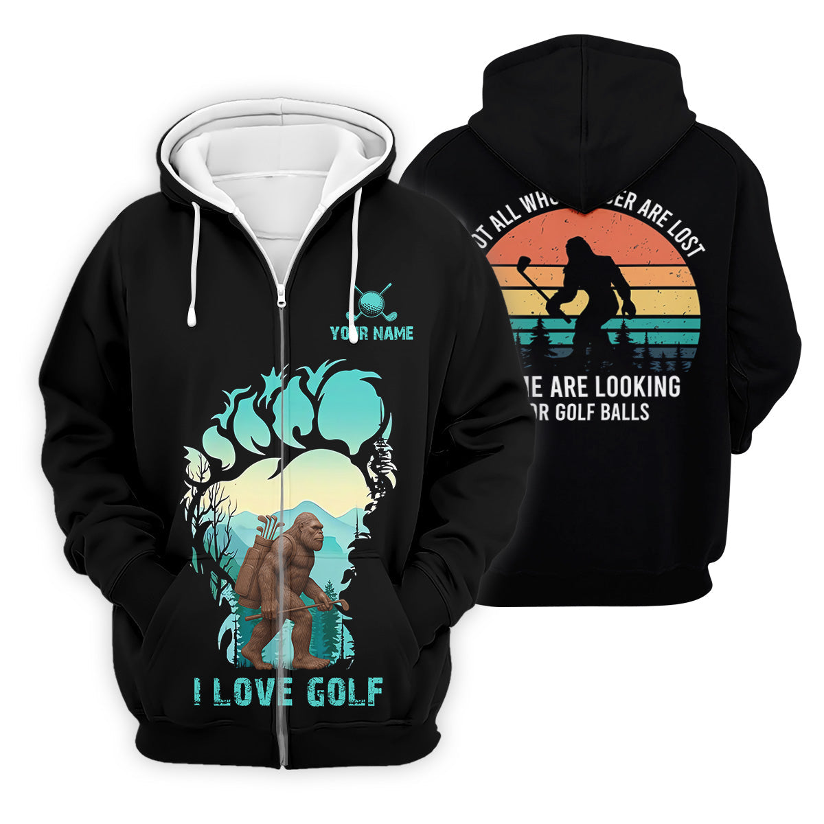 Not All Who Wander Are Lost Bigfoot Custom Golf Shirt, Polo Shirts For Men, Golfing Apparel
