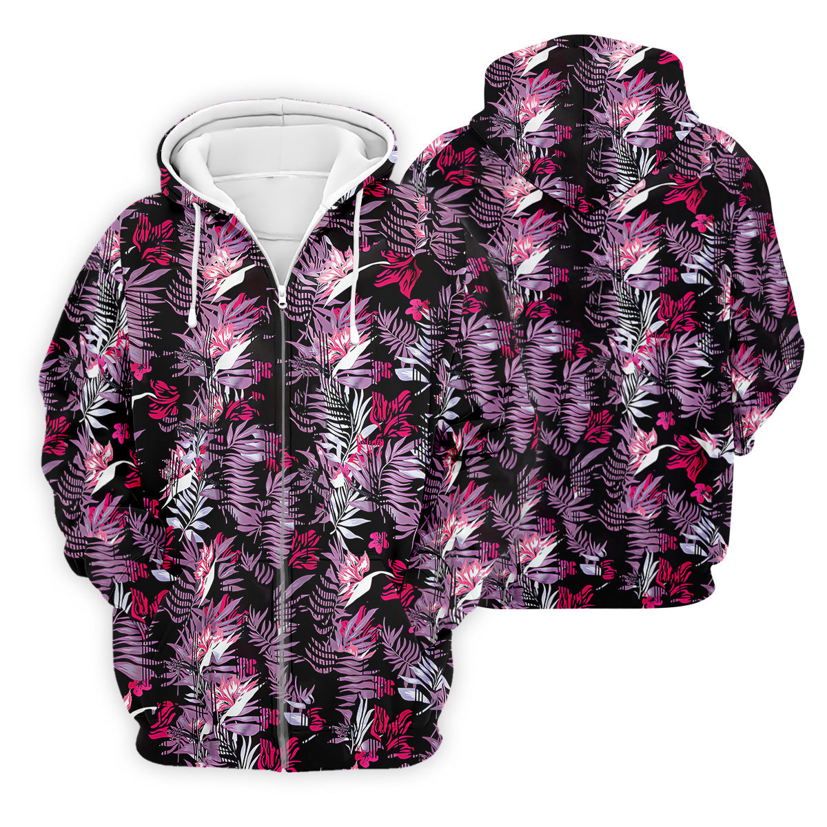 Purple And Black Tropical Golf Shirts, Golf Tops For Men, Polo Shirts For Men, Golfing Apparel