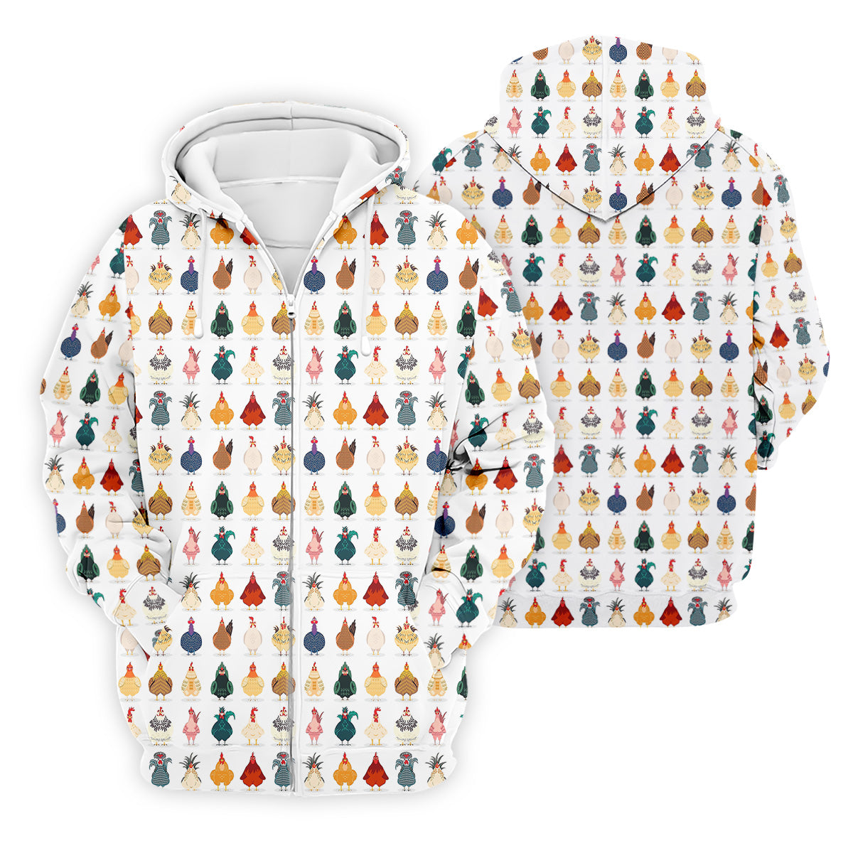 Whimsical Chicken Fun Golf Shirts For Men, Cute Golf Outfit, Polo Shirts For Men, Golfing Apparel