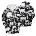 Skulls Splatter Black Grunge Mens Golf Polo Shirts, Cool Golf Gift, Golfing Apparel, Polo For Men