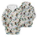 Funny Sasquatch Tropical Golf Shirts, Fun Men's Golf Polos, Hawaiian Golf Shirts, Golfing Apparel