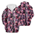 Tropical Flamingo Purple Golf Shirt, Golf Tops For Men, Polo Shirts For Men, Golfing Apparel
