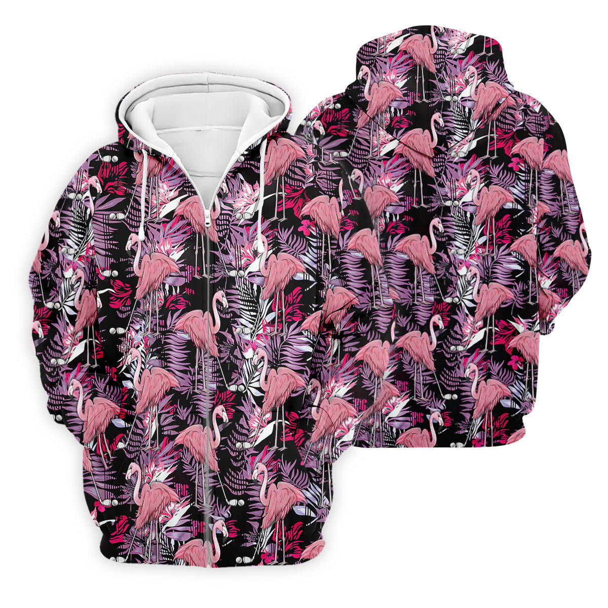Tropical Flamingo Purple Golf Shirt, Golf Tops For Men, Polo Shirts For Men, Golfing Apparel